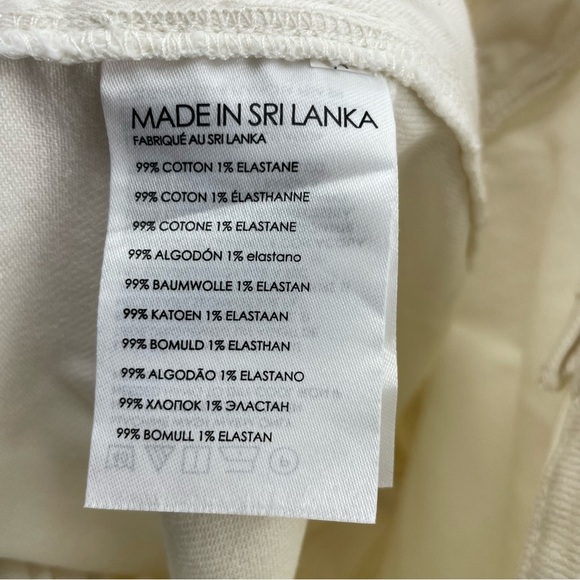 Club Monaco curved seam utility barrel pant cream white Sz 12 - Picture 8 of 10